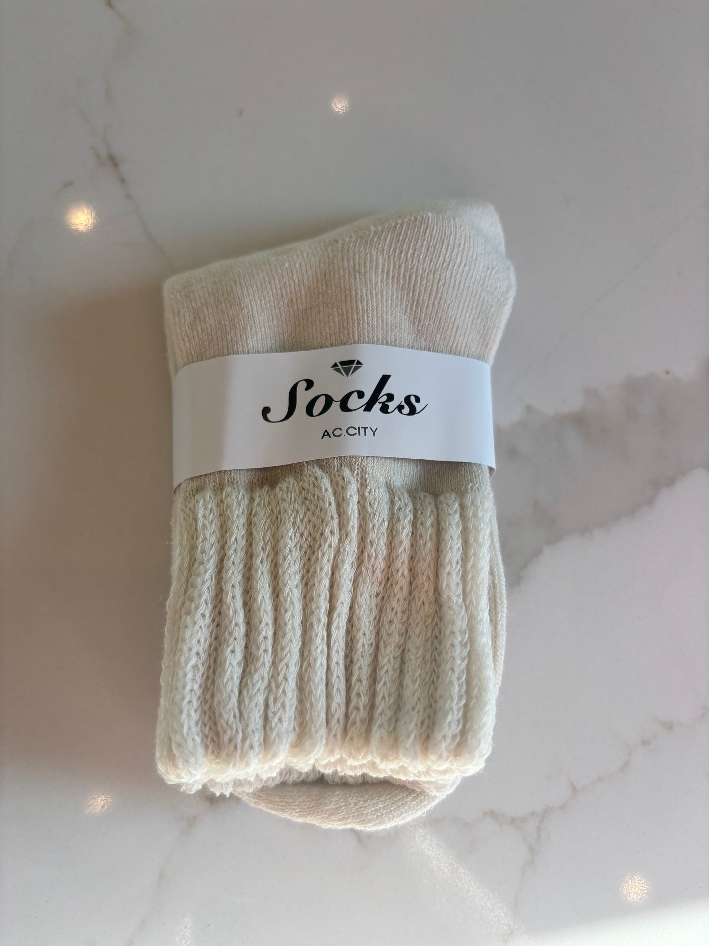 Cream Crew Socks