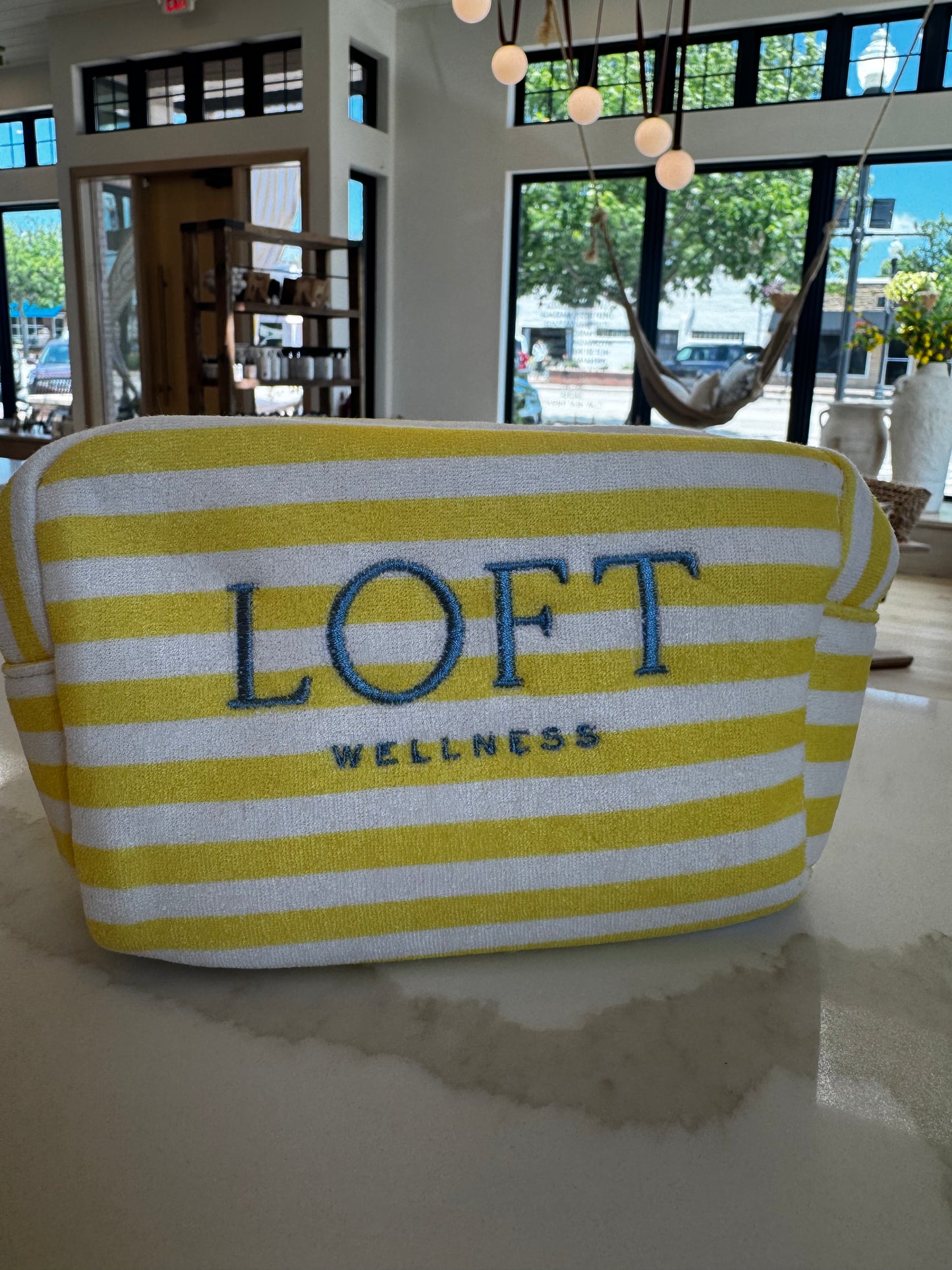 Loft Striped Terry Cloth Makeup Travel Bag