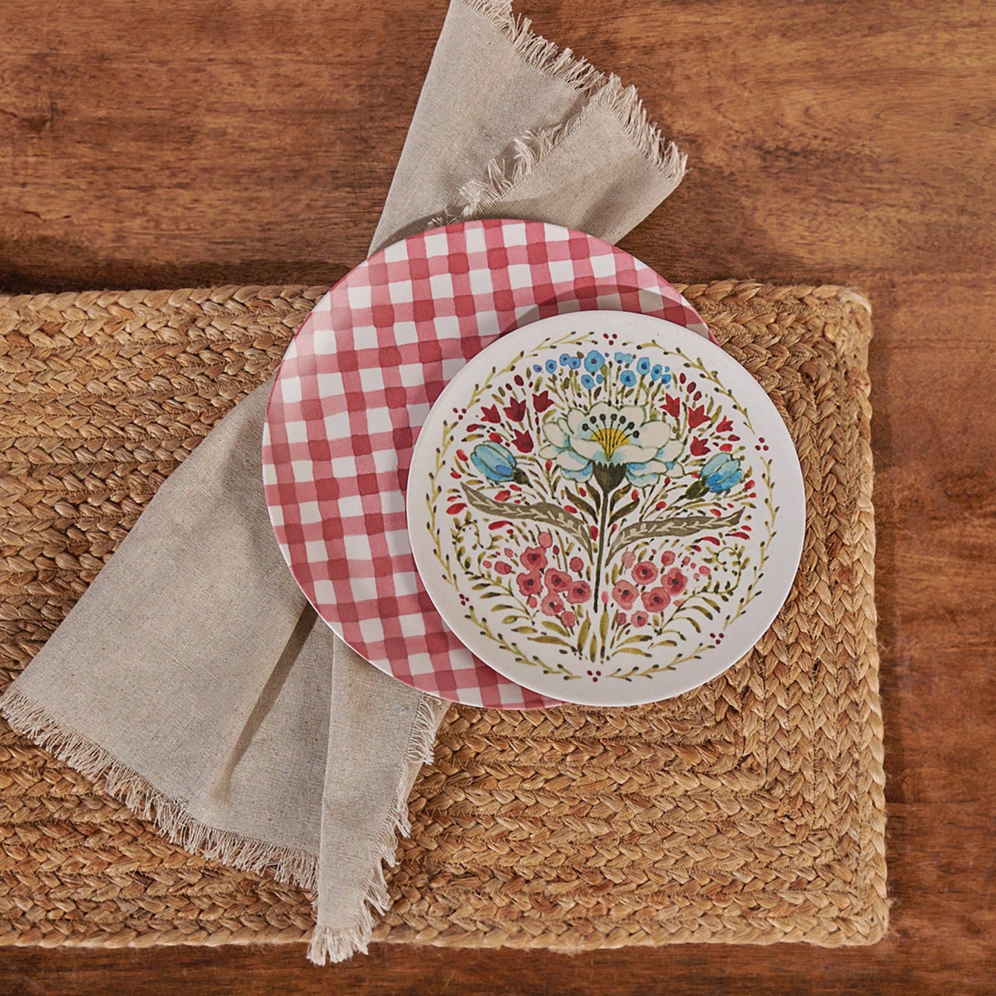 Red Gingham Plate