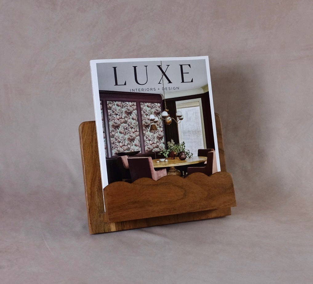 Mango Wood Scalloped Book Stand