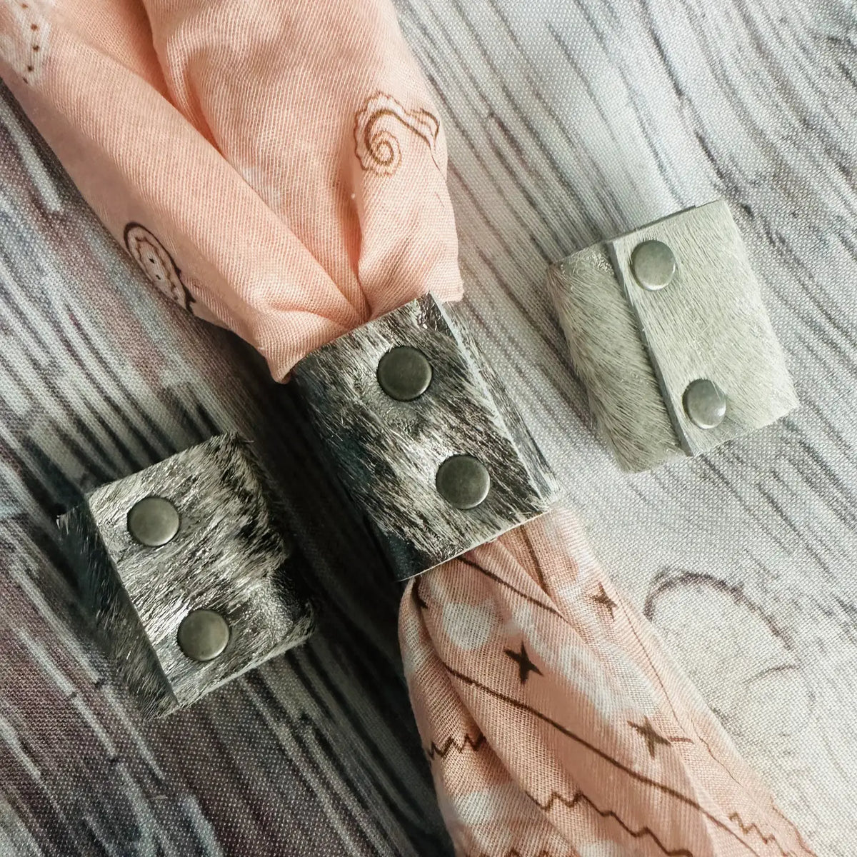 Cowhide Scarf Slides