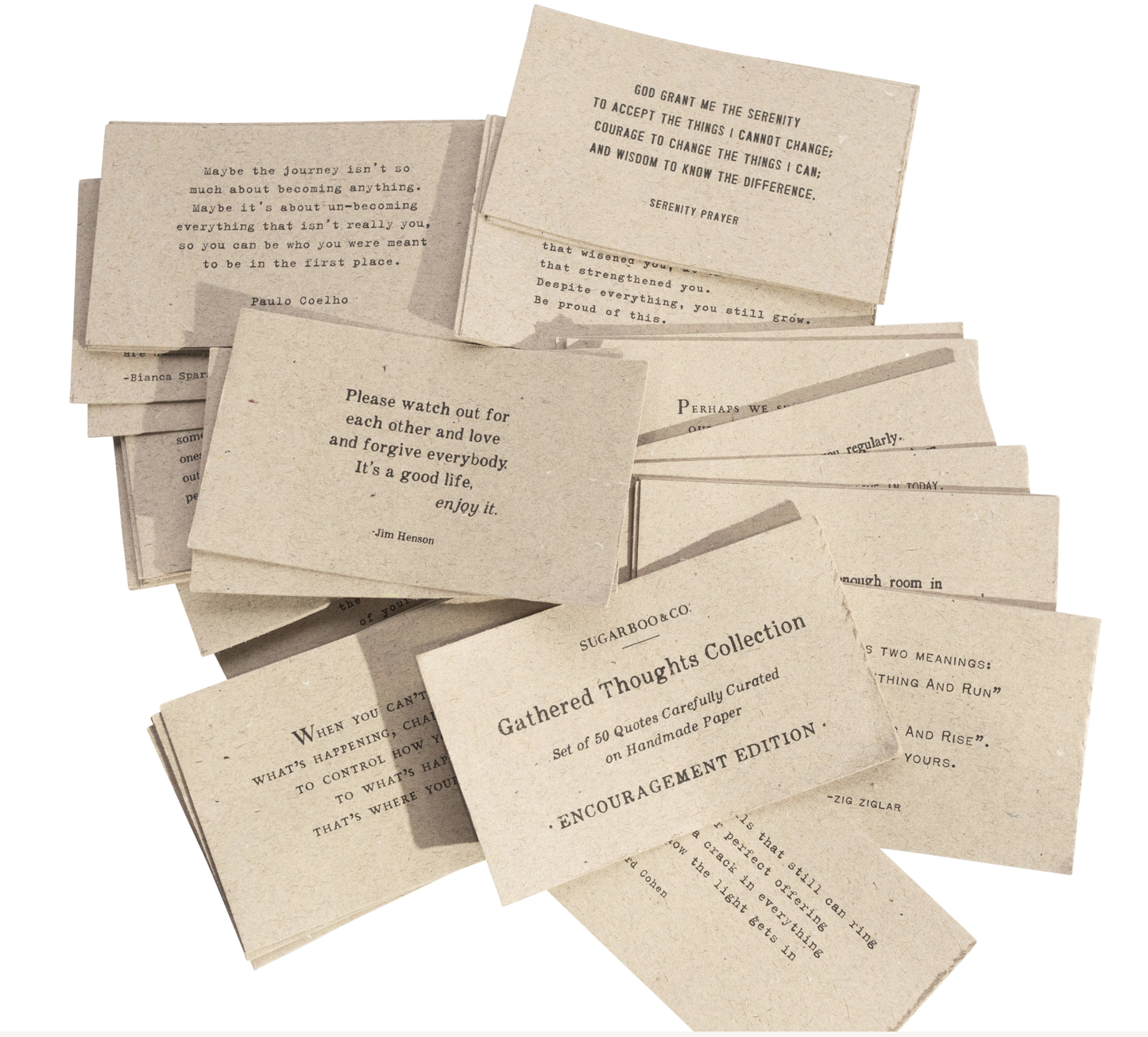 50 Gathered Thoughts of Encouragement on Handmade Paper