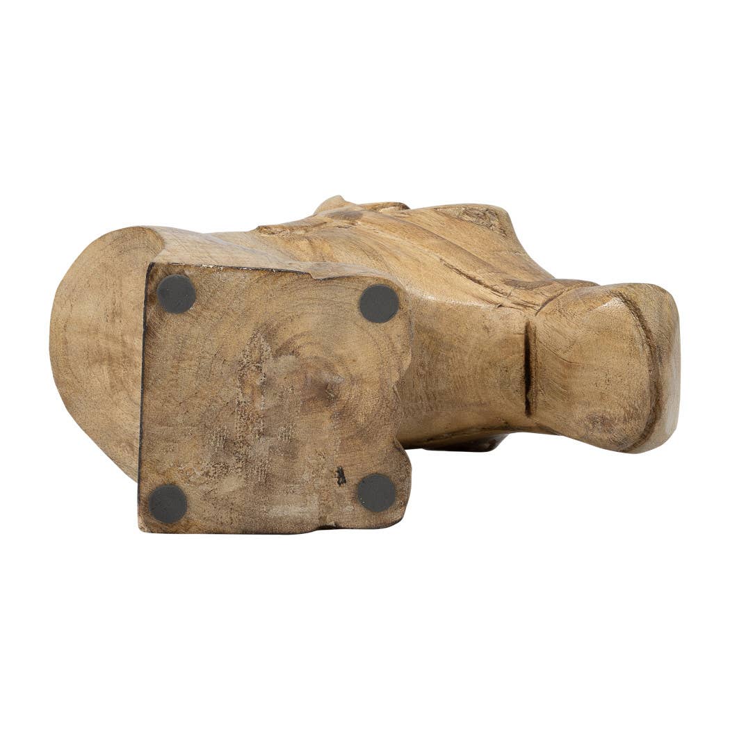 Figurine - Brown Wood Modern Handcrafted Horse Head, 11 in.