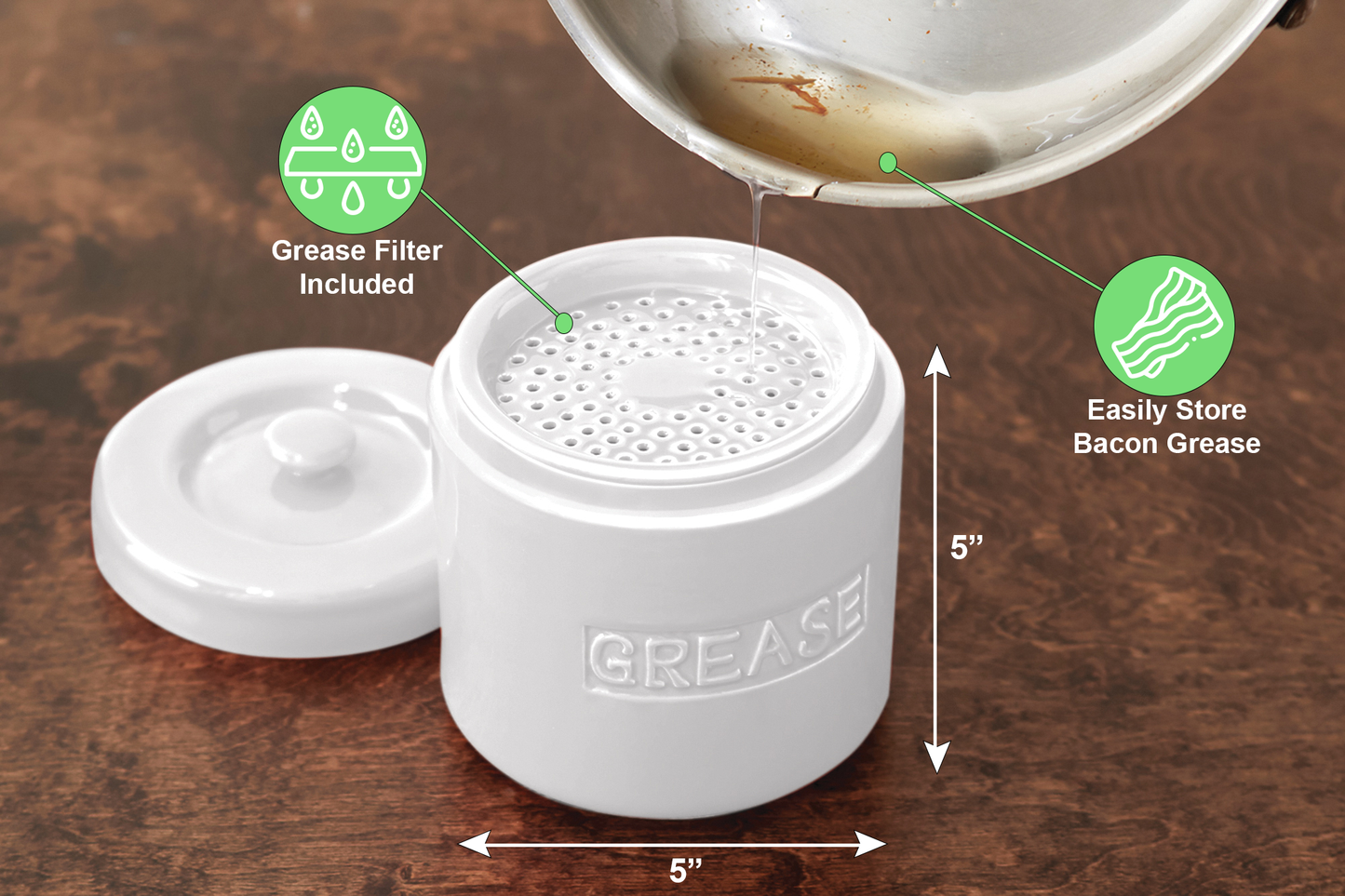 Porcelain Grease Container