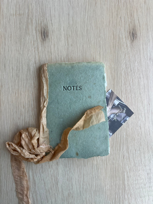 Green Notebook w Caramel Ribbon