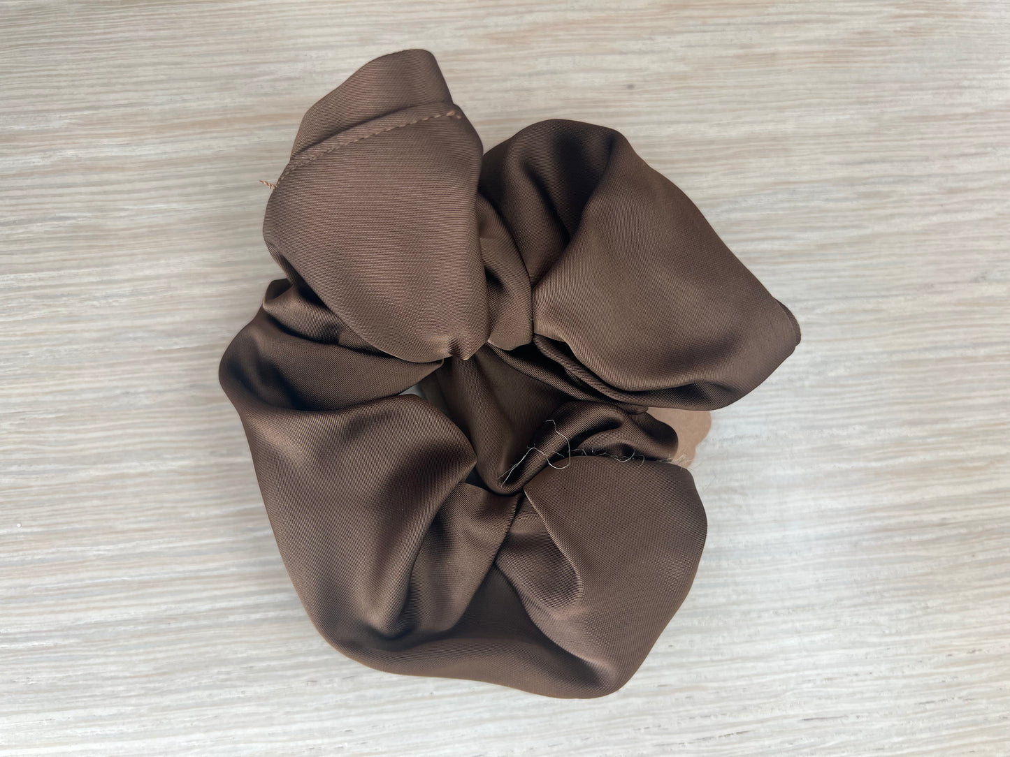 Large Satin Scrunchie- Brown