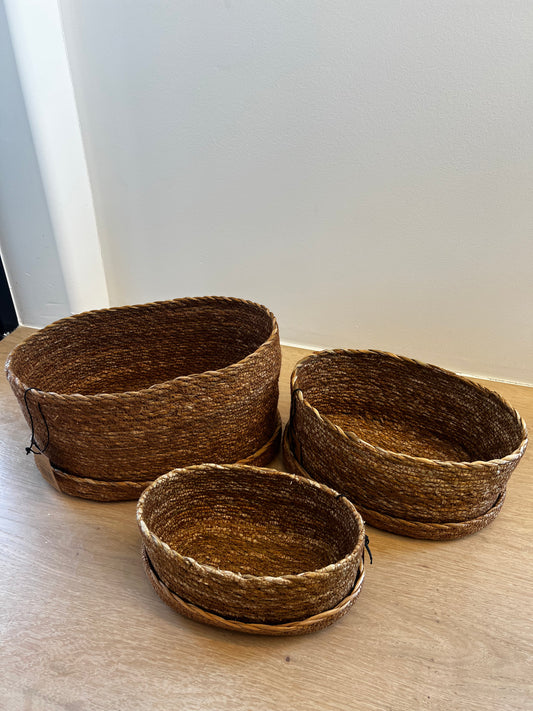 3 Piece Basket Set With Lids