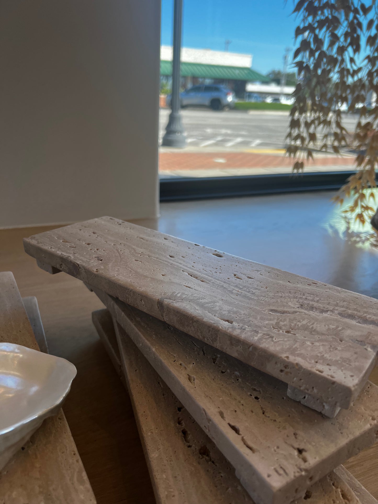Travertine Footed Serving Board/Tray