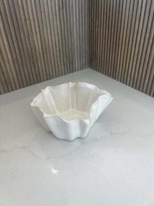 Small White Pleated Dish/Bowl