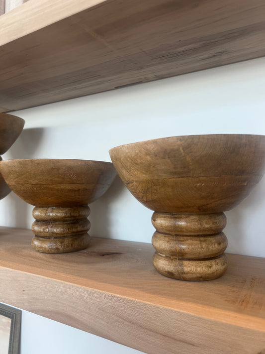 Footed Wood Bowls