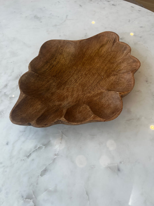 Wood Scalloped Platter