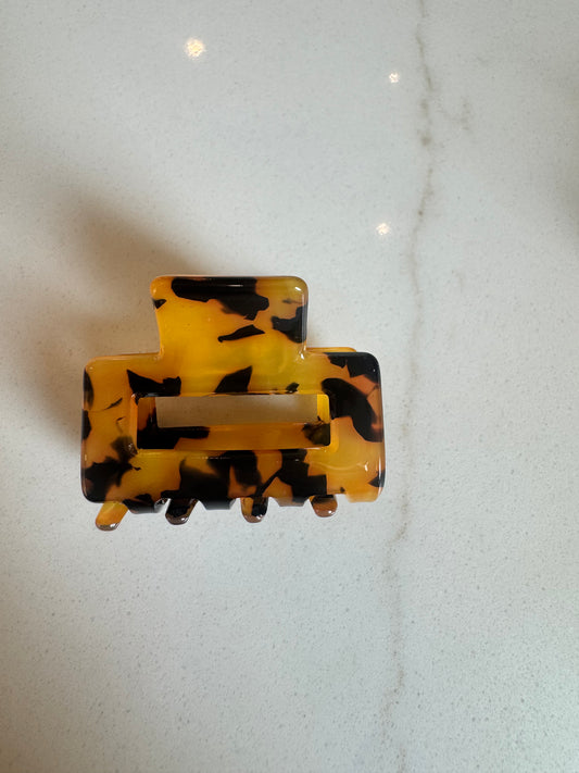 Small Hair Clip- Brown/Black Leopard