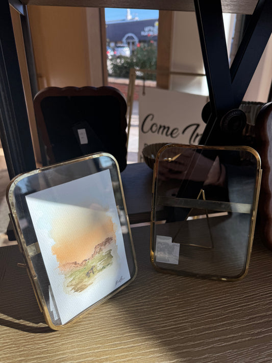 Brass & Glass Picture Frame - Antique