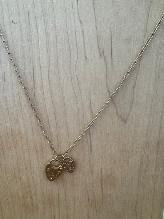 Canvas Heart Padlock Necklace