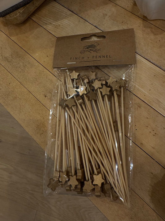 Bamboo Skewers w Star Handles