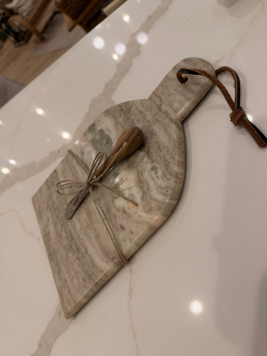 Marble Cutting Board With Knife