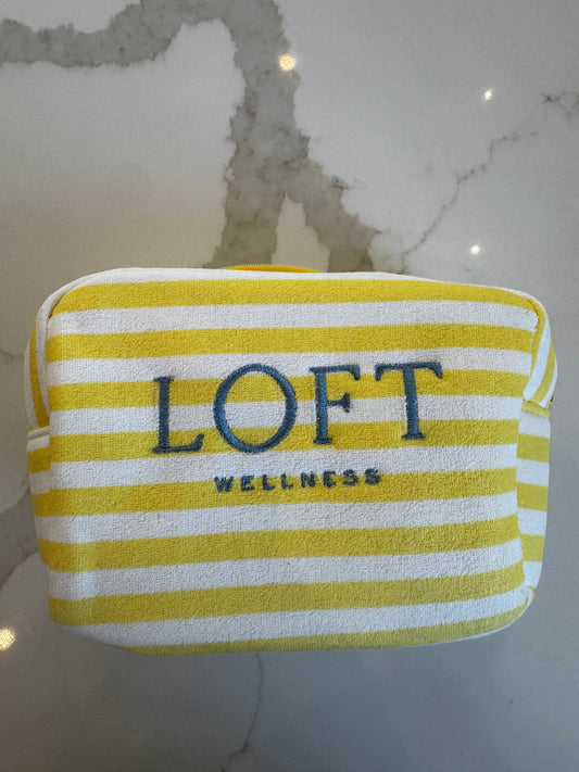 Loft Striped Terry Cloth Makeup Travel Bag
