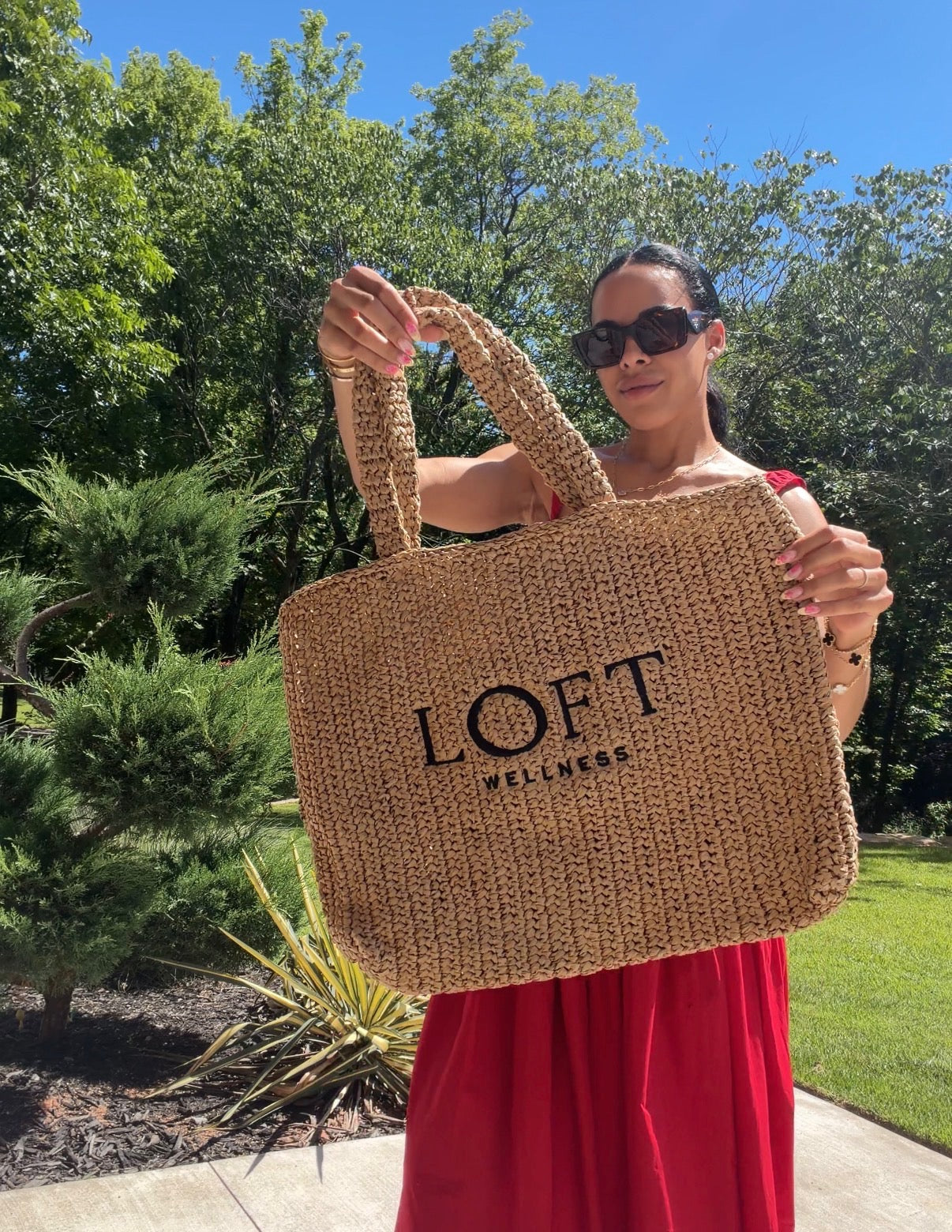 X-Large LOFT Raffia Tote Bag