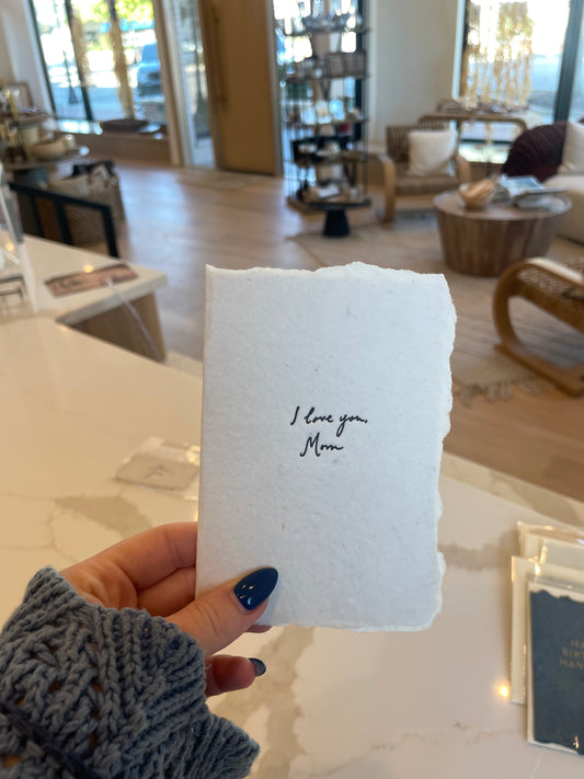 "I love you mom" card