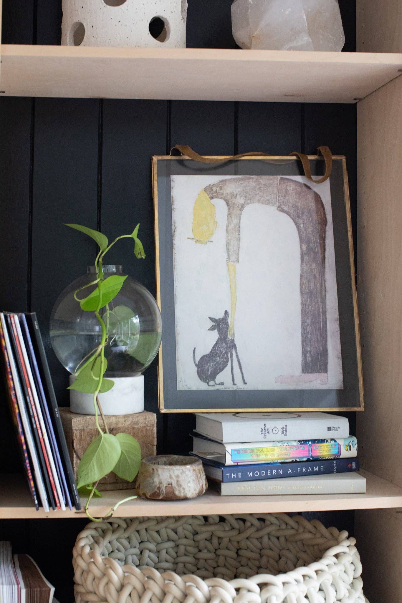 Vertical Glass BRASS hanging Picture Frame w/Suede - 14.5" x 19"