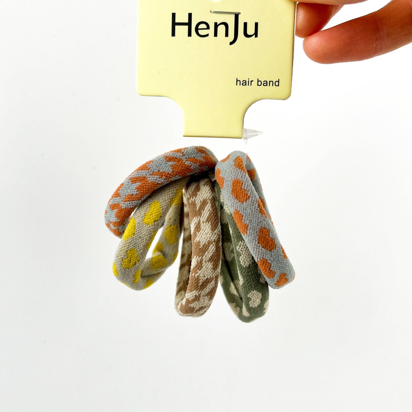 5PCS Seamless Checkerboard Towel Hair Tie Set