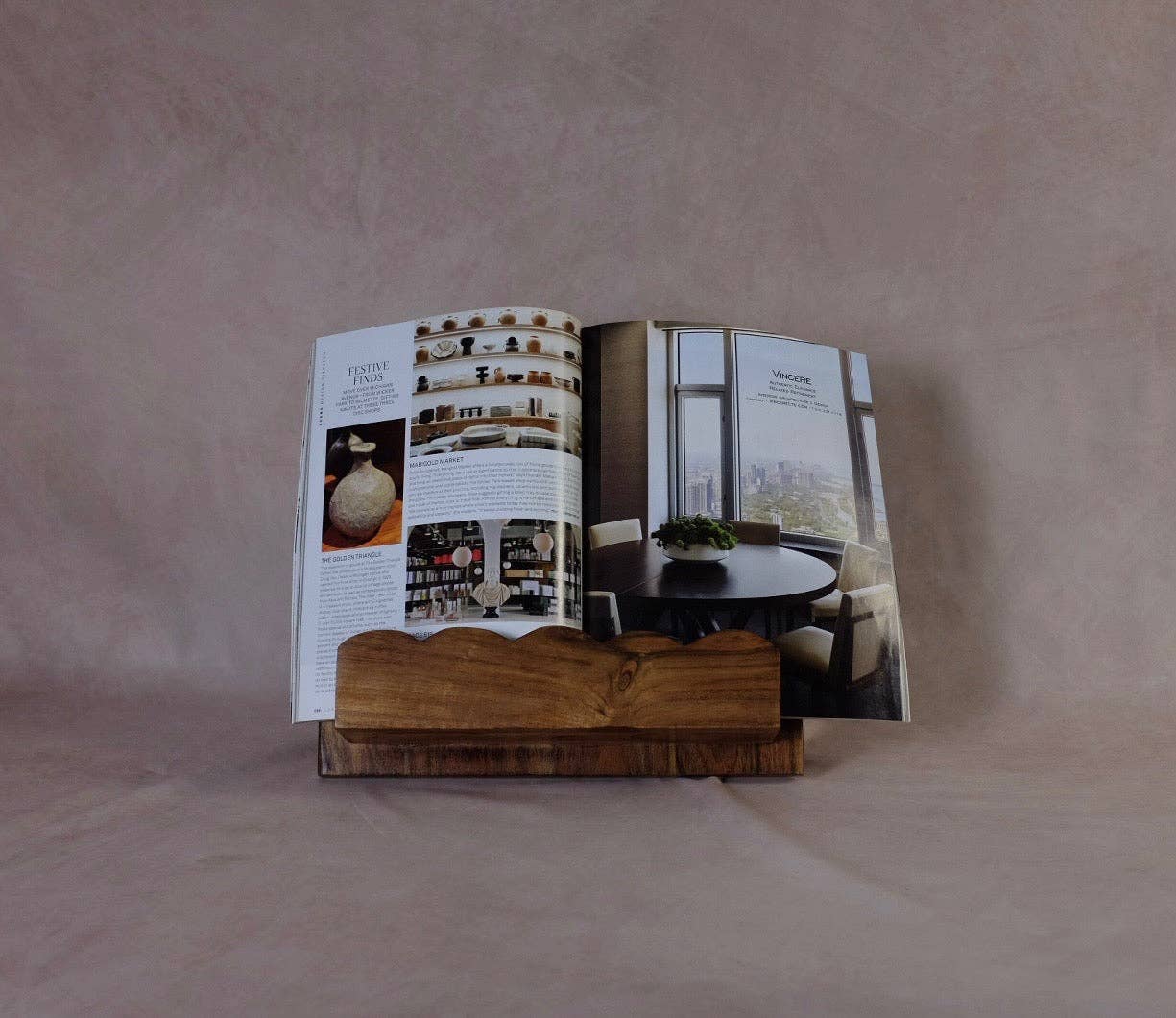 Mango Wood Scalloped Book Stand