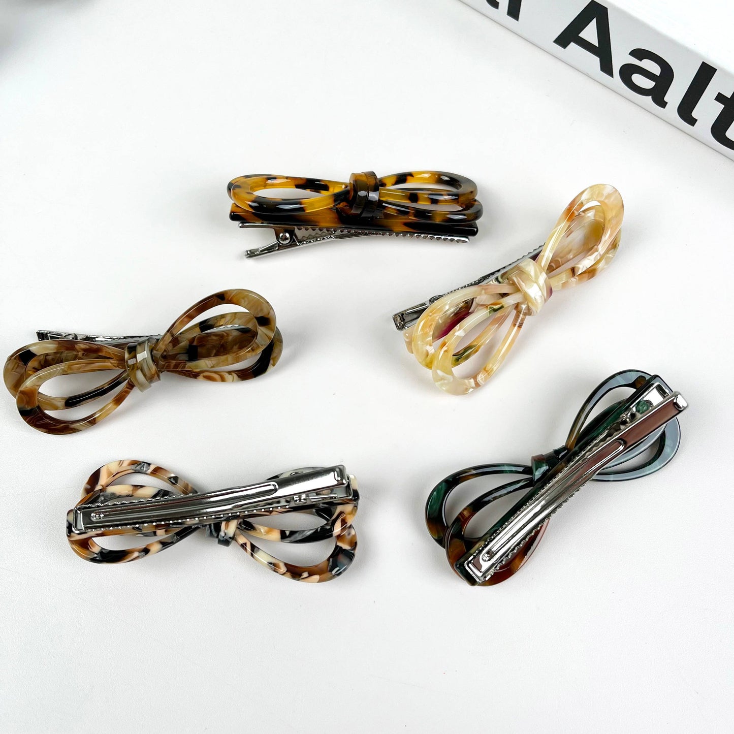 Acetate Elegant Bow Duckbill Clip