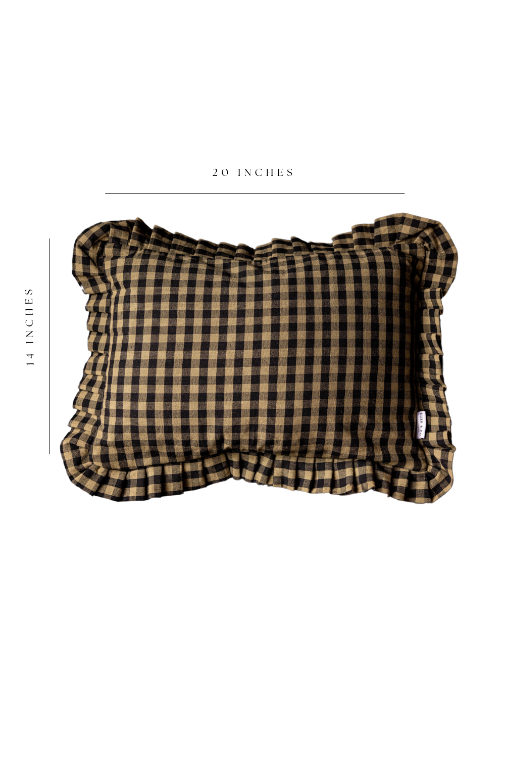 Ruffle Pillow Sham Olive Green Gingham
